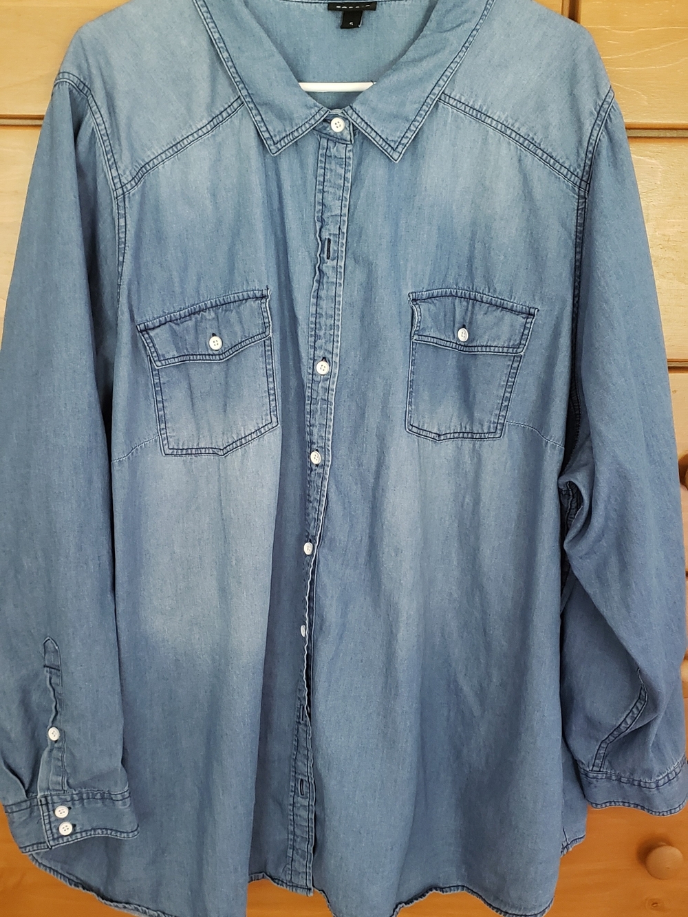 torrid Light Blue Denim Button-Down Shirt